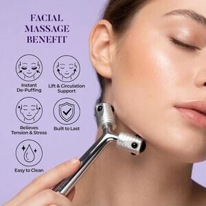 Facial Roller Lymphatic Drainage Depuffing Sculpting Face Massager Tool